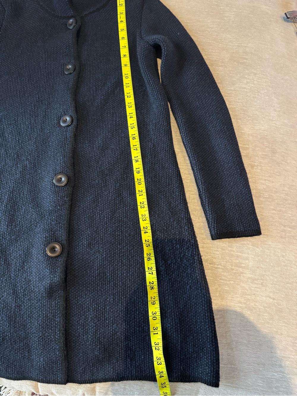 Cocogio Made in Italy Blue Black Wool Blend Knit Coat Cardigan Sweater Jacket S - Picture 9 of 9